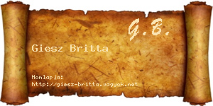 Giesz Britta névjegykártya